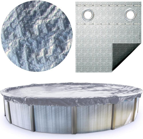Swimline Silver King 24' Round Heavy Duty Above Ground Winter Pool Cover – Silver/Black PCO1428