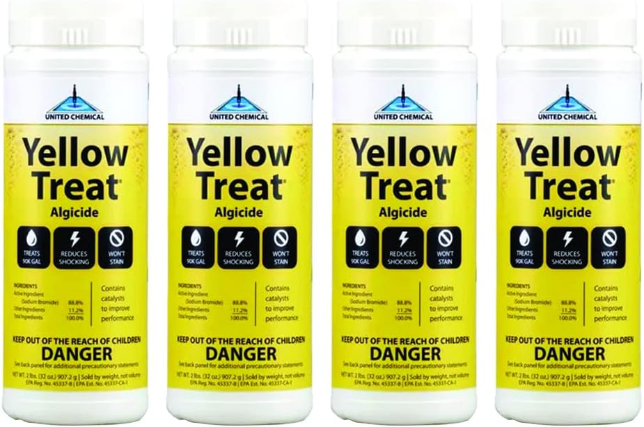 United Chemical Yellow Treat Mustard & Yellow Pool Algaecide 2 lb (Pack of 4)