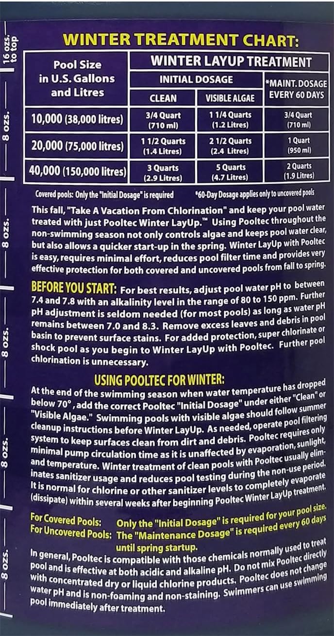 Easycare Pooltec Winter/Fall Water Treatment, 64 oz.