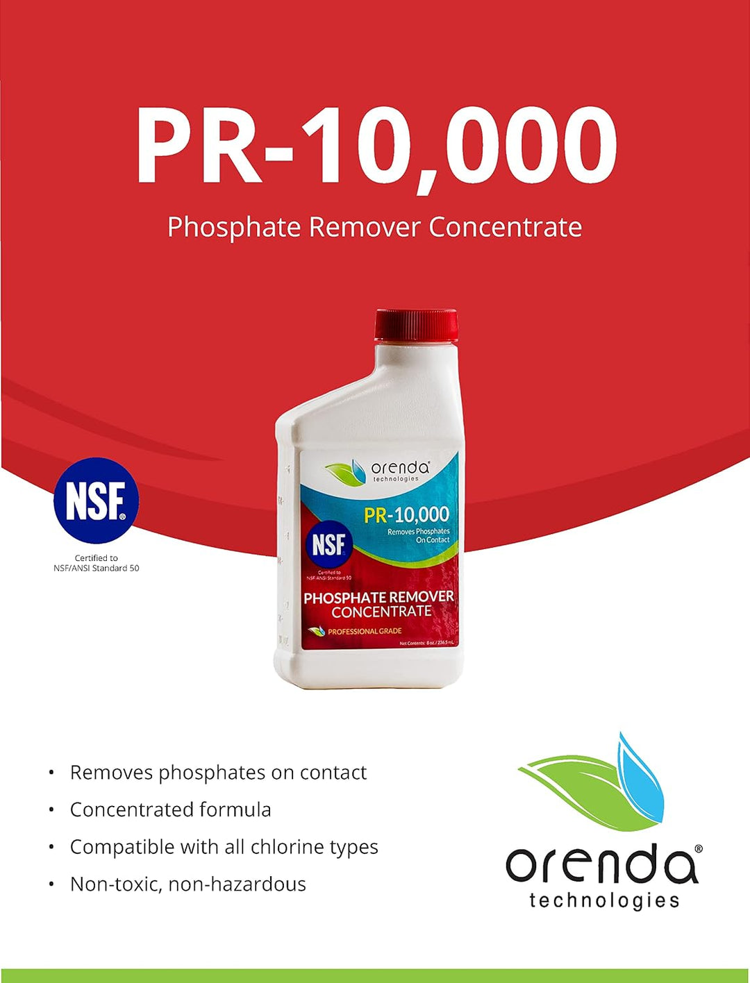 Orenda PR-10,000 Phosphate Remover Concentrate 32oz. (Pack of 4)