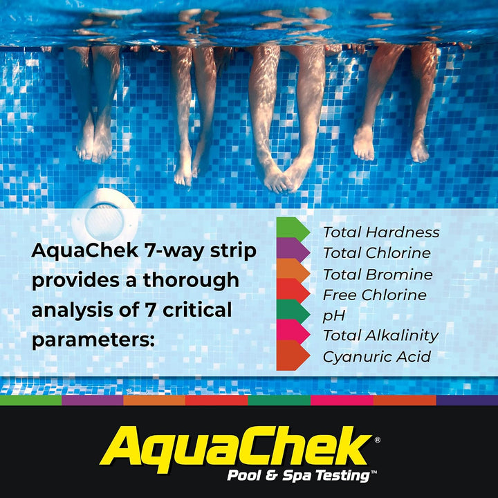 AquaChek Silver 7-in-1 Pool & Spa Test Strips – 100 Count – 551236