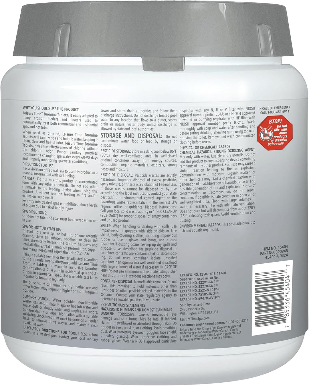 Leisure Time Bromine Tablets 2.2Lb