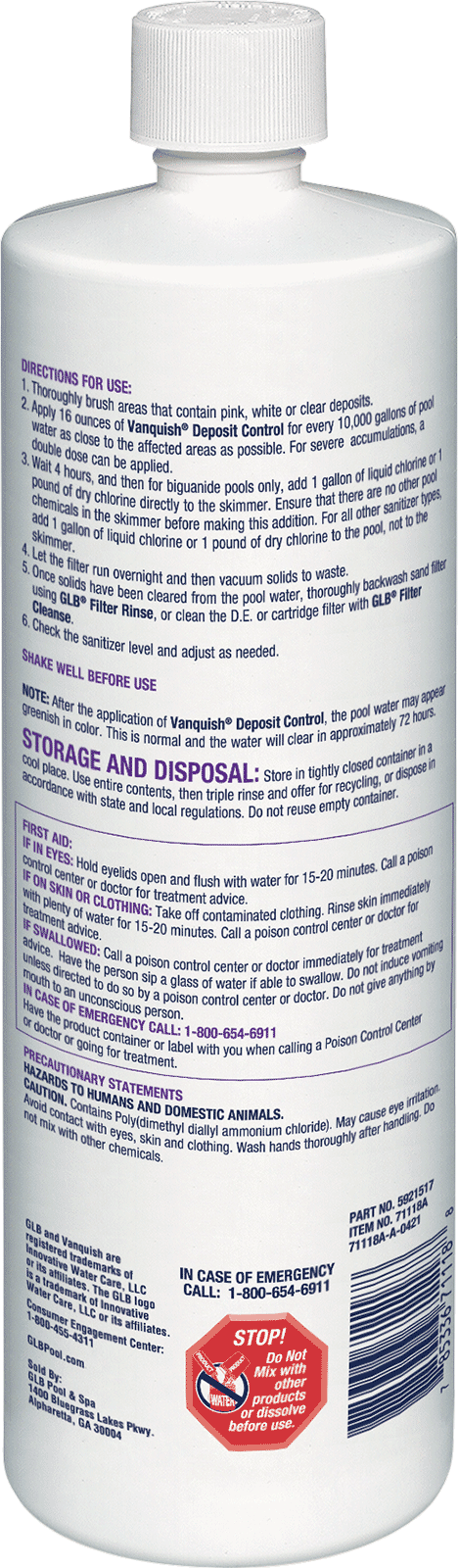 GLB Vanquish Deposit Control 32oz.