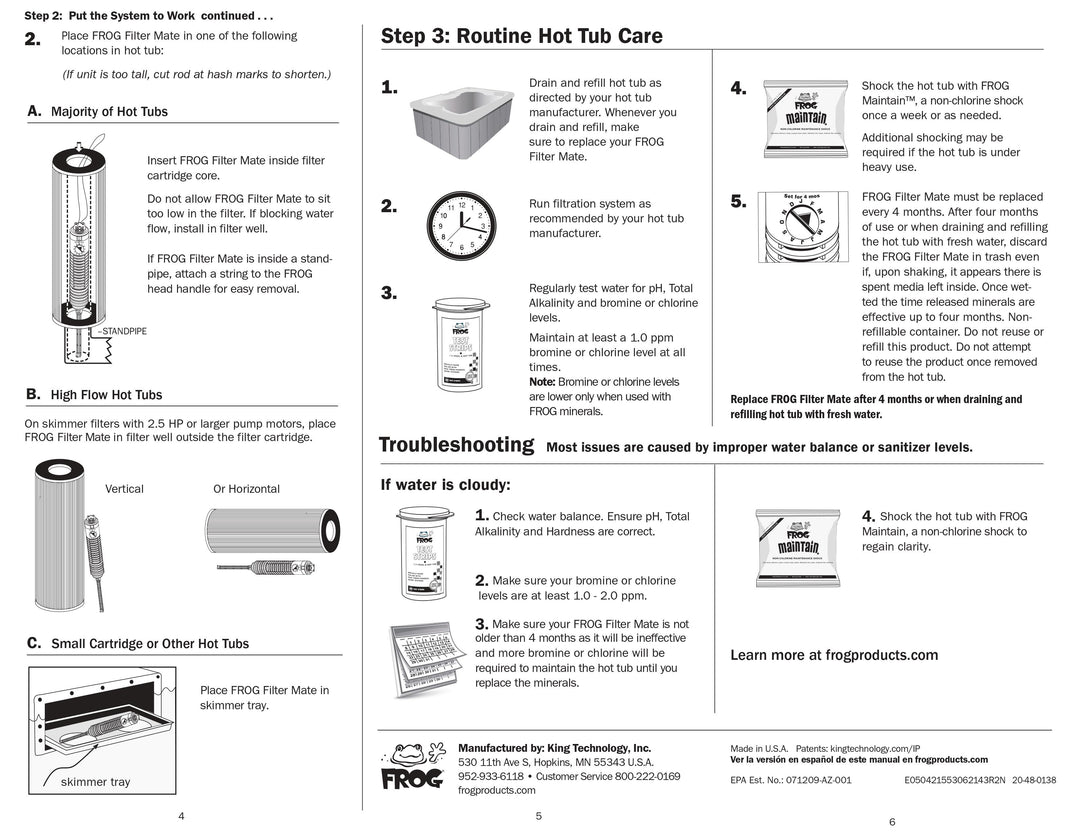 Spa Frog Filter Mate Mineral Purifier (01-14-3712)