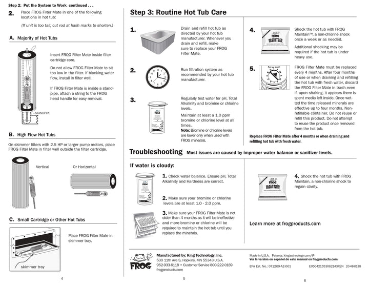 Spa Frog Filter Mate Mineral Purifier (01-14-3712)