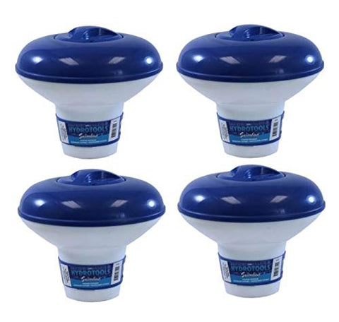 4) Hydro Tools 7" Large Swimming Pool/Spa Floating Dispenser 1" or 3" Tablets