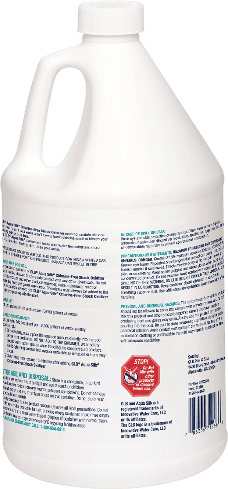 GLB Aqua Silk Chlorine-Free Shock Oxidizer 1 Gallon